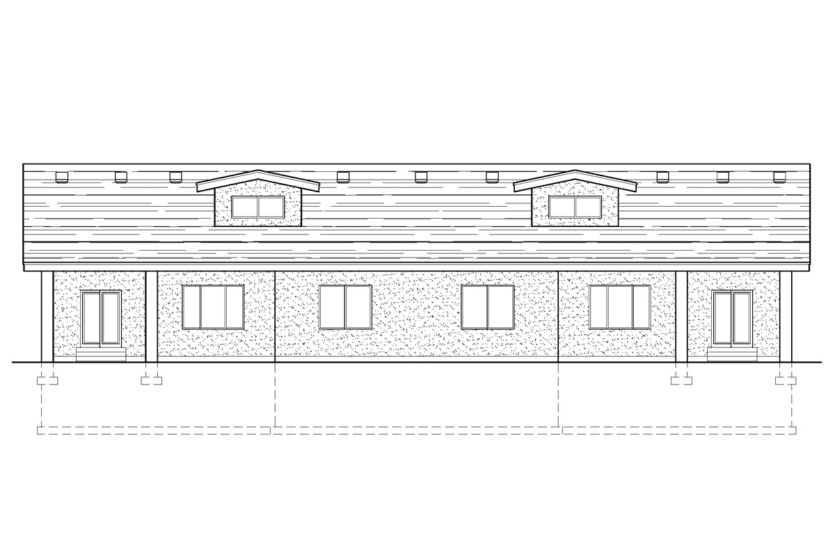 Duplex Plan 2671 Back Elevation