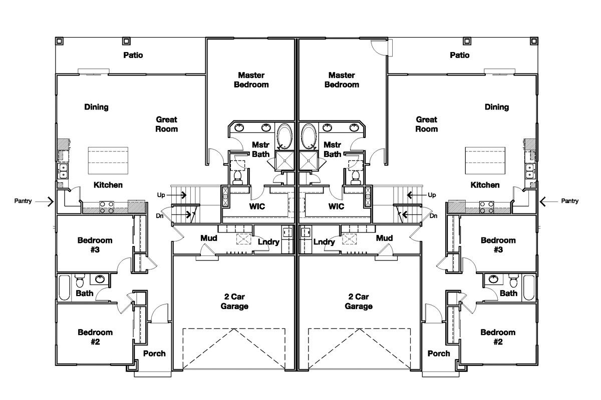 Duplex Plan 2671 Main Floorplan