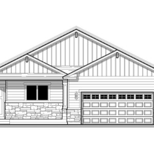 Rambler House Plan 1386 Front Elevation